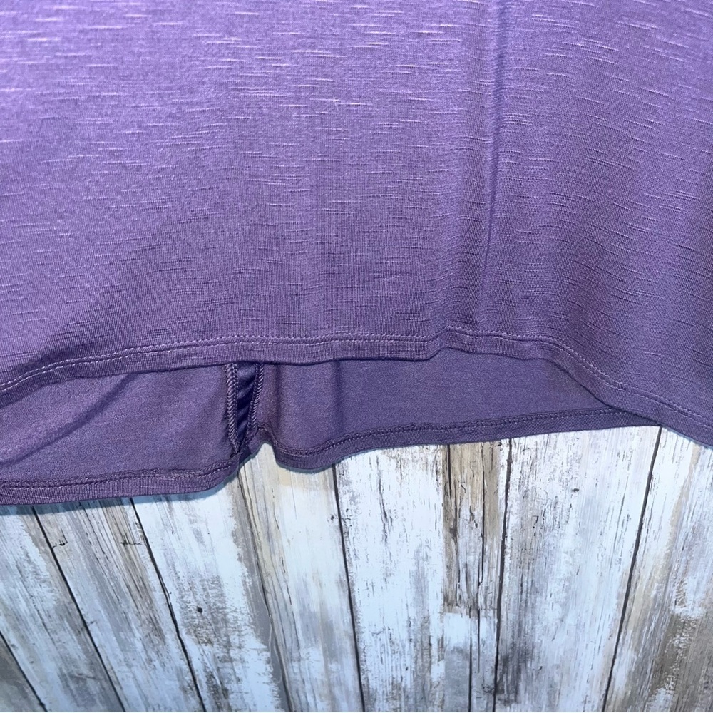 White House Black Market Purple Scoop Neck Oversized Long Sleeve Blouse Small - Picture 2 of 6